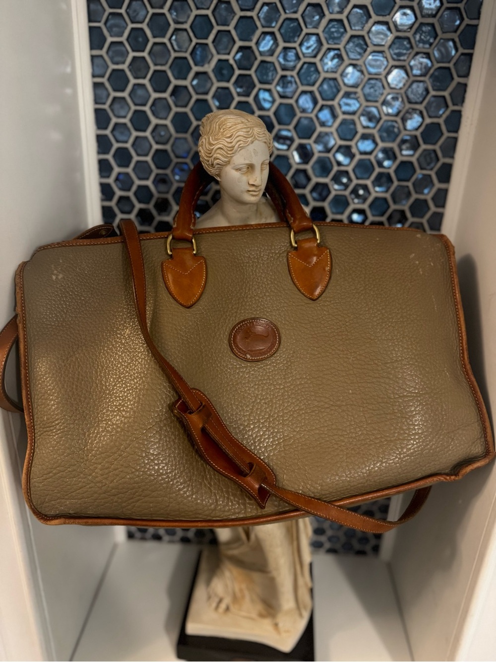 Rare Vintage Dooney & Bourke Pebbled Leather Laptop Briefcase Messenger USA Made